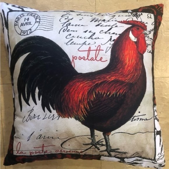 Rustic Country Rooster Pillow, 16” x 16”, new - Picture 1 of 2